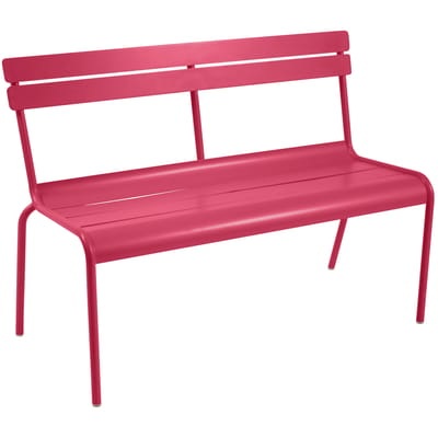 Luxembourg Bank mit Rückenlehne / für 2 bis 3 Personen - L 118 cm - Fermob rosa en metall