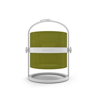 La Lampe Petite LED Solarlampe / kabellos - Gestell weiß - Maiori weiß/grün en metall/textil