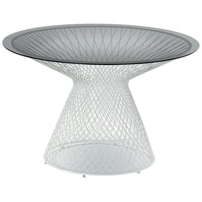 Heaven Runder Tisch Ø 110 cm - Emu weiß en metall/glas