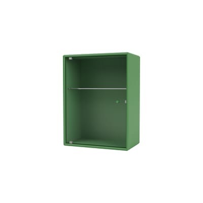 Armoire murale salle de bains Ripple holz grün / B 35,4 x T 20 x H 46,8 cm - Gewelltes Glas - MONTANA en