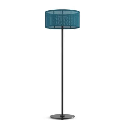 La Lampe Padère LED Solarleuchte / Hybrid und mit Netzverbindung - Solaraufladung + USB-Dock - Maiori blau en metall/textil