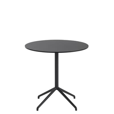 Still Café Runder Tisch / Ø 75 x H 73 cm - Linoleum - Muuto schwarz en metall/plastikmaterial/holz