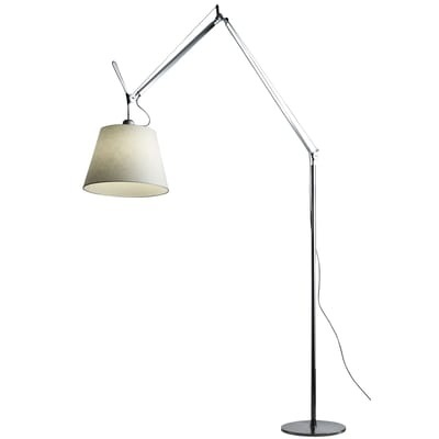 Tolomeo Mega LED Stehleuchte / H 148 bis 327 cm - Artemide beige en metall/papierfaser