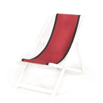 Transat Liege / Zusammenklappbar & verstellbar - Maison Sarah Lavoine weiß/rot en textil/holz