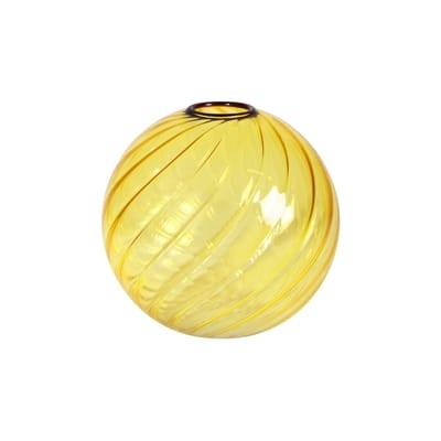 Spiral Vase / Ø 13 cm - Glas - & klevering gelb en glas