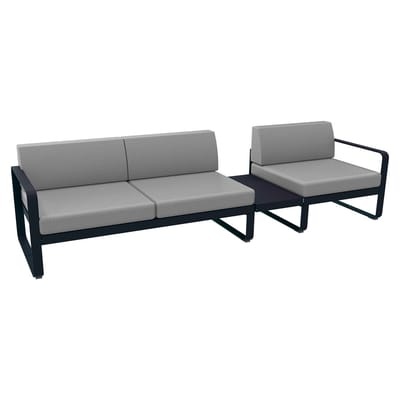 Bellevie Sofa / n° 1 B - L 275 cm - Stoff flanellgrau - Fermob grau en metall/textil