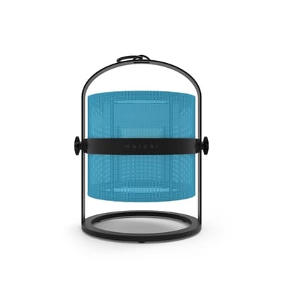 La Lampe Petite LED Solarlampe / kabellos - Gestell schwarz - Maiori blau/schwarz en metall/textil