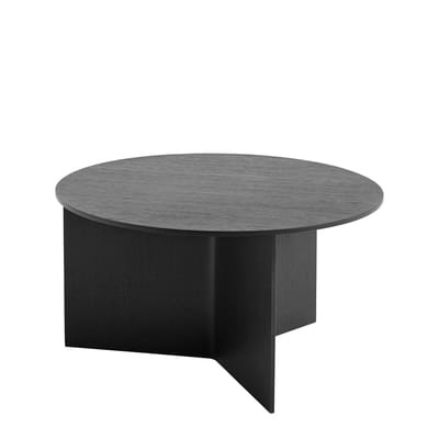 Slit Wood Couchtisch / XL - Ø 65 x H 35,5 cm / Holz - Hay schwarz en holz