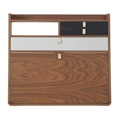 Gaston Wand-Schreibtisch / L 80 x H 72 cm - Nussbaum - Hartô grau/holz natur en holz