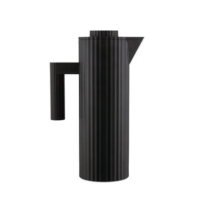 Plissé Isolierkrug / 1 L - Thermoplastisches Kunstharz - Alessi schwarz en plastikmaterial