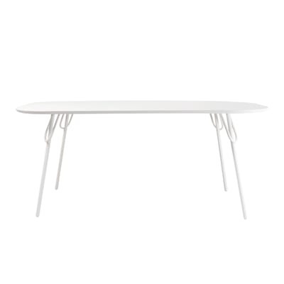 rechteckiger Tisch Swim metall weiß / für Haus, Terrasse und Garten - 180 x 95 cm - Bibelo weiß en metall