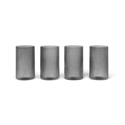 Ripple Likörglas / Likörglas 14 cl - 4er-Set / Geriffeltes Glas - Ferm Living grau en glas