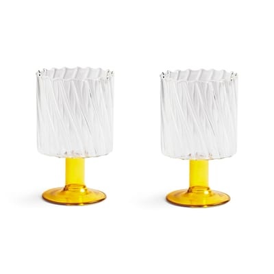 Twirl Weinglas / 2er-Set - & klevering gelb en glas