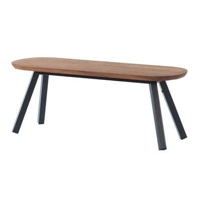 Banc Y&M / Bois & métal - L 120 cm - RS BARCELONA schwarz/holz natur en metall/holz