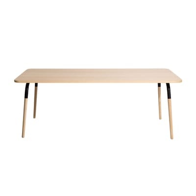 rechteckiger Tisch Dojo metall schwarz holz natur / Buche & Stahl - Petite Friture schwarz en metall