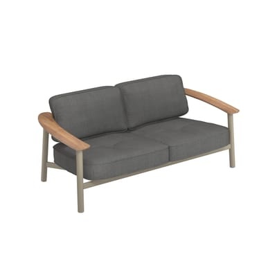 Gartensofa 2-Sitzer Twins metall beige Holz & Metall / L 176 cm - Emu beige en metall