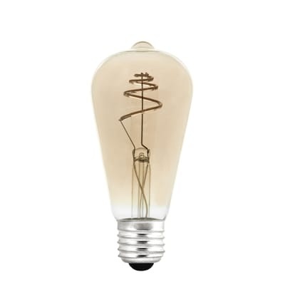 Shanghai NIPPLE SPIRAL LED-Glühbirne E27 mit Glühfaden / 4,5 W = 45 W - Pop Corn gold en glas