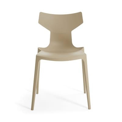 Re-Chair Stapelbarer Stuhl / Recyceltes Material - Kartell beige en plastikmaterial