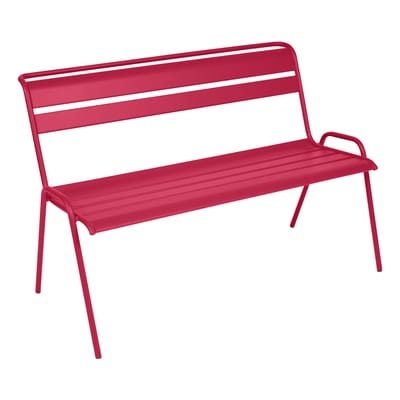 Monceau Bank mit Rückenlehne / für 2 bis 3 Personen - L 116 cm - Fermob rosa en metall