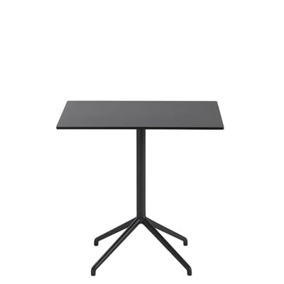 Still Café rechteckiger Tisch / 75 x 65 cm x H 73 cm - Linoleum - Muuto schwarz en metall/plastikmaterial/holz