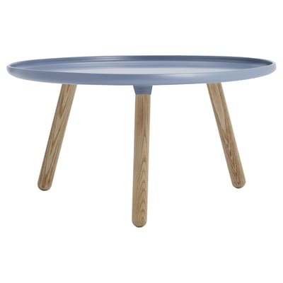 Couchtisch Tablo Large plastikmaterial holz blau / Ø 78 cm - Normann Copenhagen blau en plastikmaterial