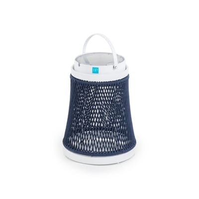 Solare Solarlampe / Synthetikfaden - H 40 cm / Solaraufladung oder über USB-Anschluss - Unopiu blau en textil