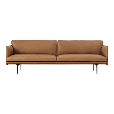 Outline Sofa / 3-Sitzer - L 220 cm - Leder - Muuto braun en leder