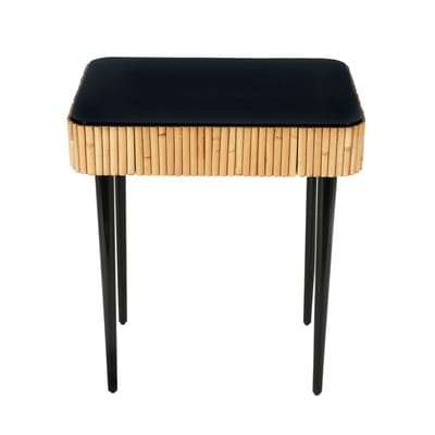 Riviera Beistelltisch / Rattan - mit Schublade - Maison Sarah Lavoine schwarz/holz natur en holz