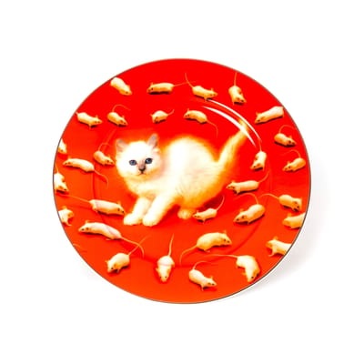 Toiletpaper - Kitten Teller / Porzellan - Ø 27 cm - Seletti bunt en keramik