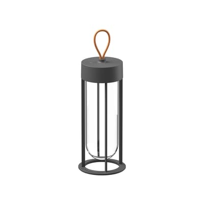 In Vitro Unplugged Lampe ohne Kabel / LED - By Starck - Flos grau en metall/glas
