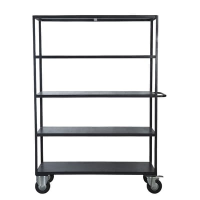 Trolley Regal / Metall & Holz - L 130 cm x H 175 cm - House Doctor schwarz en metall/holz
