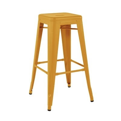 Stapelbarer Barhocker H Indoor metall gelb / H 75 cm - Stahl farbig Für den Innenbereich - Tolix gelb en metall