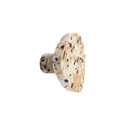 Terrazzo Wandhaken / 6 x 5 cm - & klevering weiß/beige en stein