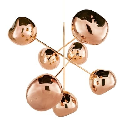 Melt Chandelier Pendelleuchte / Large - LED / Ø 196 x H 164 cm - Tom Dixon orange en plastikmaterial
