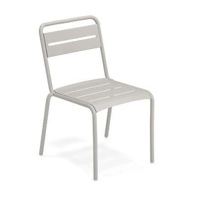 Star Stapelbarer Stuhl / Aluminium - Emu grau en metall