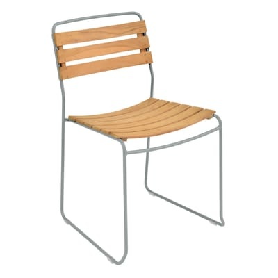Surprising Stapelbarer Stuhl / Holz & Metall - Fermob grau en metall