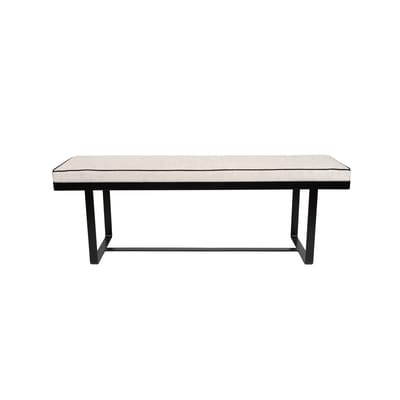 Gaspard Dandy Gepolsterte Bank / Baumwolle & Leinen - L 140 cm - Maison Sarah Lavoine schwarz/beige en textil