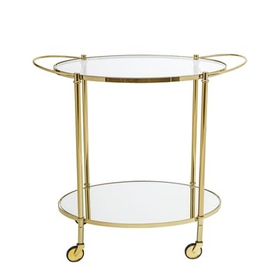 Gold Servierwagen - Bloomingville gold/transparent/metall en metall/glas