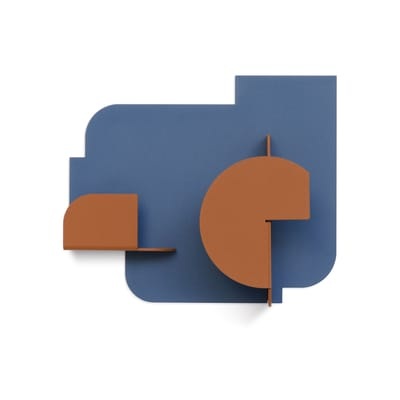 Urba 04 Wandgarderobe / 2 Kleiderhaken - Presse citron blau/orange en metall