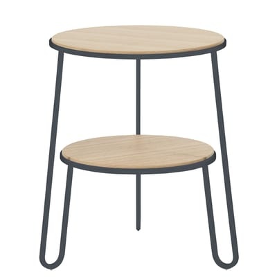 Anatole Beistelltisch / Ø 40 cm x H 50 cm - Hartô grau en metall/holz