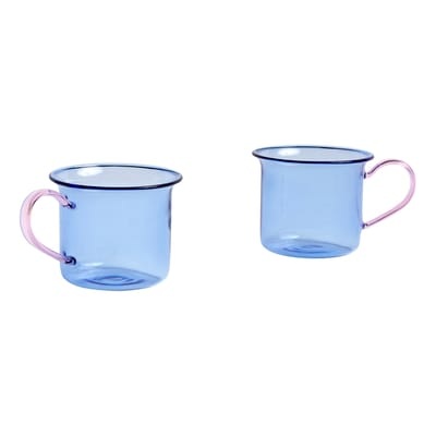 Tasse / 2er-Set - Borosilikatglas - Hay blau en glas