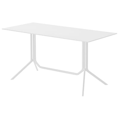 Poule double Klapptisch 120 x 60 cm - herunterklappbare Tischplatte - Kristalia weiß en metall
