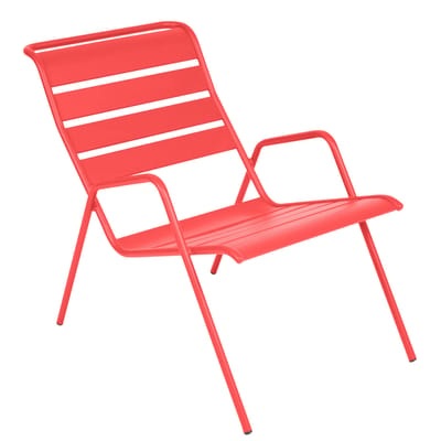 Monceau Lounge Sessel / stapelbar - Fermob rot/orange en metall