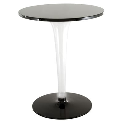 TopTop - Dr. YES Runder Tisch mit runder Tischplatte Ø 60 cm - Kartell schwarz en plastikmaterial