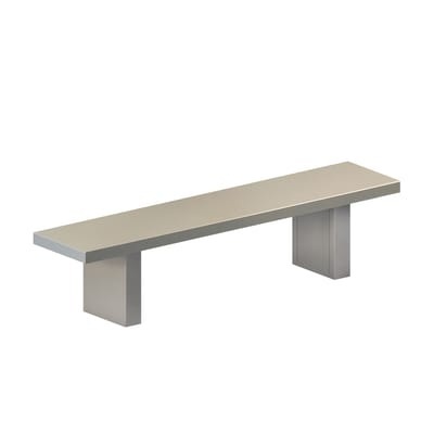 Tommaso OUTDOOR Bank / L 160 cm - Stahl lackiert - Zeus grau en metall