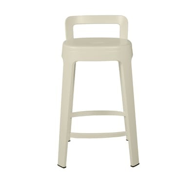 Ombra Counter Barhocker / Mit Rückenlehne - H 65 cm - RS BARCELONA grau en metall
