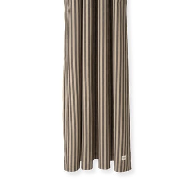 Chambray Striped Duschvorhang / 160 x H 205 cm - Baumwolle beschichtet - Ferm Living schwarz/beige en textil