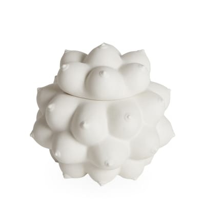 Georgia Schachtel / Porzellan - Brüste als Relief-Motiv - Jonathan Adler weiß en keramik