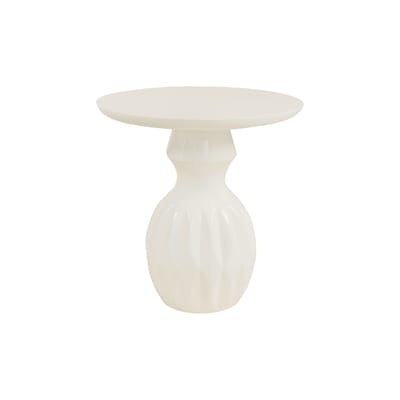 Talia Table d?appoint / Ø 52 x H 50 cm - Glasfaser - POPUS EDITIONS weiß en plastikmaterial