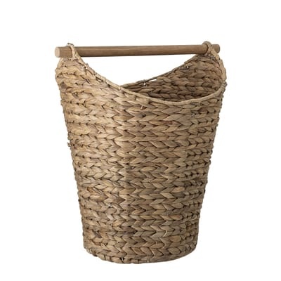 Korb faser braun beige mit Griff aus Holz / Wasserhyazinthe - Bloomingville braun en faser